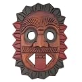 Wood "Sun God" Tribal Mask Wall Art