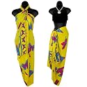 Yellow And Fuchsia Butterfly Sarong