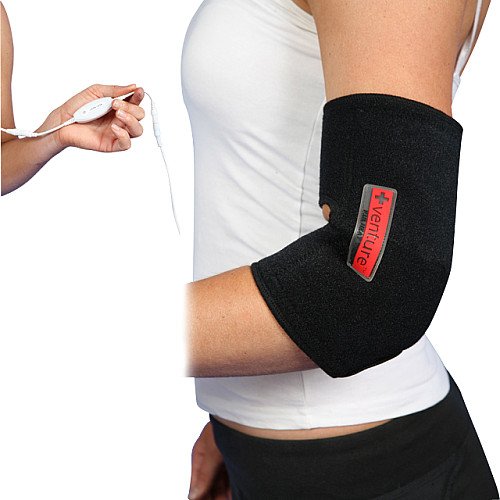 Venture Heated Clothing KB-1260 REG Black Regular 12V Heated Elbow Therapy Wrap with Temperature Controller and 12V Adapter