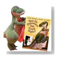 How Do Dinosaurs Say Goodnight? Hardcover Book with Plush Dinosaur Character Set