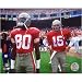 Joe Montana Red Jersey w/ Jerry Rice 8x10