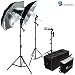 Photography Photo Portrait Studio 600W Day Light Black / Silver Umbrella Continuous Lighting Kit by LimoStudio RS.12389.00
