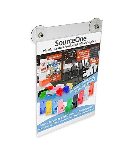 Glass Mount 8 1/2 X 11 Sign Holder Clear with suction cups
