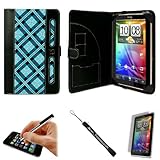 Blue Plaid Protective Slim and Durable Professional Faux Leather Portfolio  ....