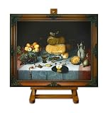 Still Life with Cheeses - Dijck Large Framed Art Print on Canvas