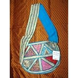 Banjara Mirrors Baby Blue Purse Sari Handbag Designer Totes