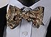 SetSense Men's Floral Jacquard Wedding Party Self Bow Tie Pocket Square Set