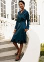 Adrianna Papell Wrap Taffeta Shirtdress