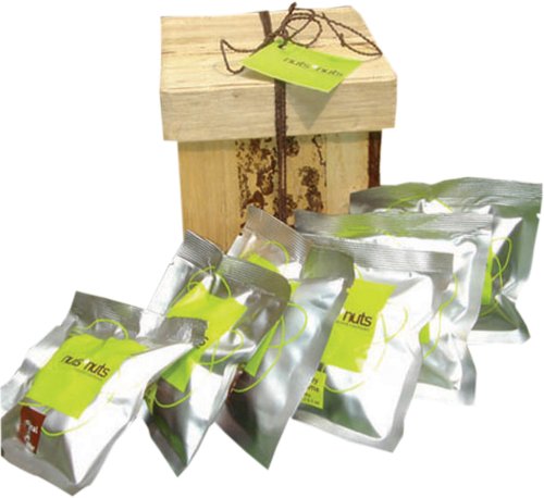 Nuts+Nuts gourmet gift with 6 packs of assorted flavors roasted cashew nuts
