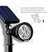 Syhonic 4 LED SuperBright 200 Lumen Waterproof Wireless All Weather Adaption Outdoor Solar Landscape SpotLights 2 Pack (Cool White)