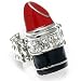 Red Lipstick with Rhinestone Stretch Fashion Ring