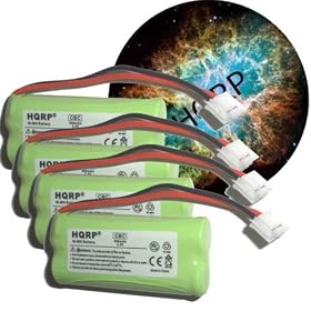 HQRP AT&T LUCENT BT8001 BT184342 BT284342 3101 3111 89-1330-00-00 89-1335-00-00 GE 5-2754 Philips SJB-2121 Cordless Phone Battery 4 PACKS Replacement + Coaster