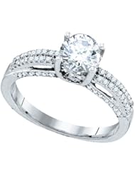 1.22CTW DIAMOND 0.85CT CENTER ROUND BRIDAL RING