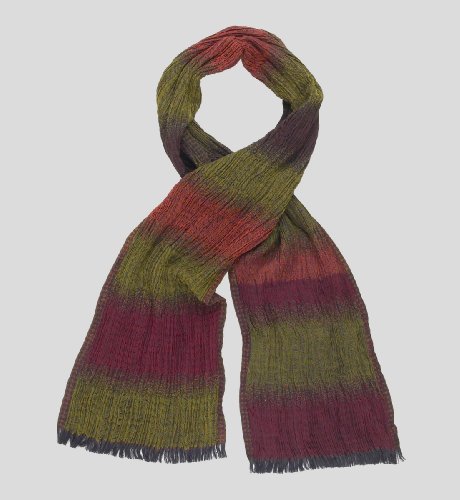 Lightweight Wool Blend Stripe Scarf