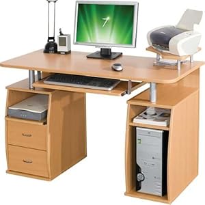 Myhomeoffice24 Computertisch Schreibtisch/Buche Pc5b: Amazon.de