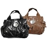 Je Veux Croc Print Double Strap Shopper Handbag
