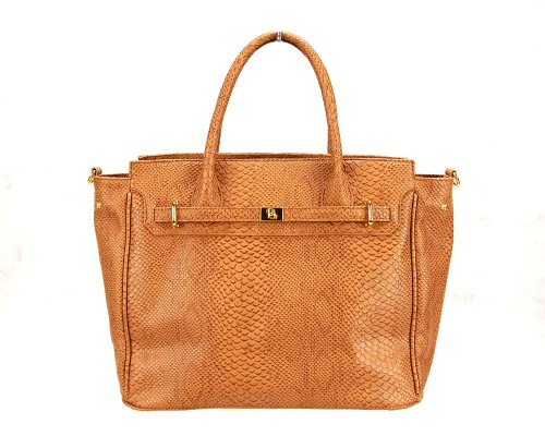 FASH Designer Inspired Ostrich Skin Textured Turn-Lock Décor Office Shoulder Handbag Christmas Sale!