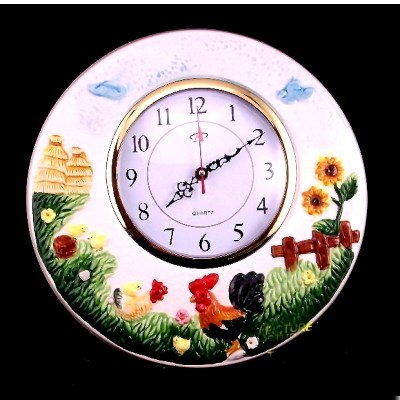 WALL CLOCK HANGING CLOCK ROOSTER DECOR