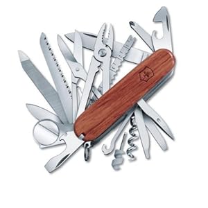 Victorinox Swiss Army SwissChamp Pocket Knife, Hardwood