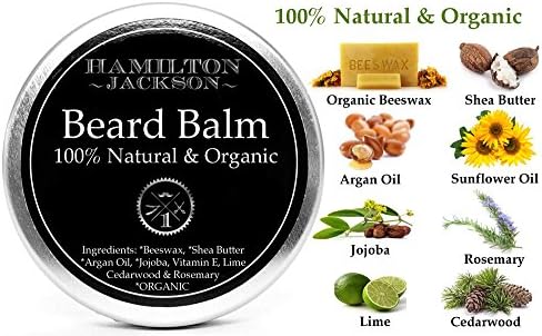 Fresh Scent Beard Balm 100% Natural & Organic by Hamilton Jackson - No1 Beard Softener for Men - Male Grooming - Easy-to-Use Leave-in with Shea Butter, Hemp Seed, Beeswax, Cedarwood & Lime Made in UK