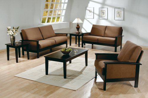 3pc Madrid Beige Microfiber Couch Sofa Loveseat & Chair Set