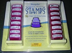 16 Unique Self-Inking Wedding and Vacation Memory Making Stamps by MessageStor (1 Set)