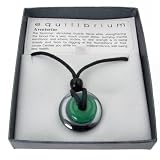 Aventurine and Hematite Pendant with Black Cord and Gift Box