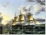 James Buttersworth Ships Tile Mural Design. 36x48 inches using (12) 12x12 ceramic tiles.