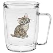 Kitty (Tan) 18 oz Insulated Coffee Mug, Clear, Clear
