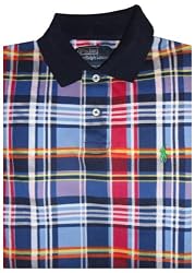 Men's Polo By Ralph Lauren Sleeve Polo Shirt Blue Plaid Size Small (S)