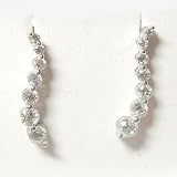 14K White Gold Diamond Journey Earrings - 1.00 Ct.