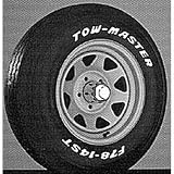 Towmaster T10245RW High Speed Trailer Tire And Wheel Asmbly, White Plain Rim w/ T1024 Black Sidewall Tire