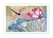 Original Dragonfly Lotus Flower Watercolor Paintings 8x10