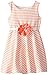 Youngland Little Girls' Coral and White Ottoman Stripe Dress