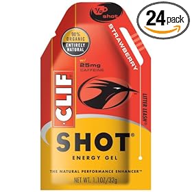 Clif Shot Energy Gel with Caffeine, Strawberry, 1.1-Ounce Packets (Pack of 24)