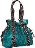 Distressed Leather ''Marcela'' Tote by Vitalio Vera - Teal Blue, Purple or Honey Brown