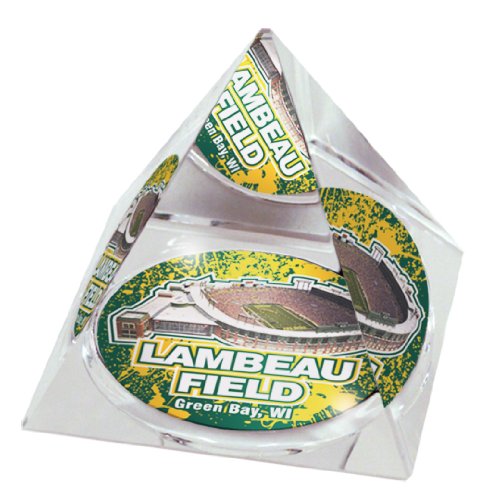 NFL Green Bay Packers Lambeau Field in 2" Crystal Pyramid with Colored Windowed Gift Box