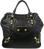 Ladies Black Gold Stud Vintage Shoulder Handbag