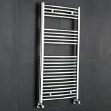 Kudox Premium Chrome Curved Heated Bathroom Towel Radiator Rail 1200mm x 600mm