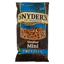 Snyder's of Hanover Mini Pretzels, Unsalted, 9.25-Ounce Packages (Pack of 12)
