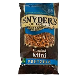 Snyder's of Hanover Mini Pretzels, Unsalted, 9.25-Ounce Packages (Pack of 12)