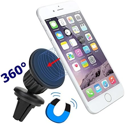 Car Mount, Abaybay Magic 360 Degree Universal Air Vent Car Mount Holder,cell Phone &amp; GPS Magnetic Car Cradle (Black) for Apple Iphone 6s, 6s Plus, Samsung Galaxy S6, S6 Edge+