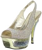 Pleaser Womens Deluxe-654RS/GS Slingback Sandal Sandals