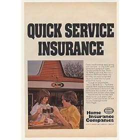 1975 A&W Root Beer Restaurant Home Insurance Companies Print Ad (44107)
