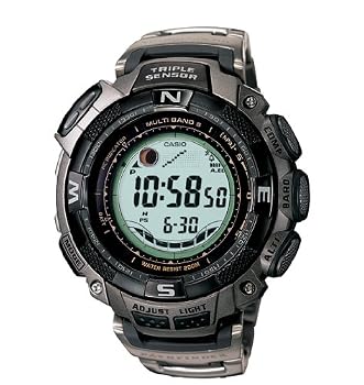 Casio #PAW1500T-7V Men's Solar Atomic Triple Sensor Titanium Ultimate Pathfinder Watch