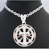 Hh202 Long Cross Pendant Necklace Spinning Cross Pendant Necklaces Spinning Pendant 28 Inches Necklace