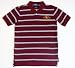 Polo Ralph Lauren Boys Burgundy Striped Polo Shirt with Large Multicolored Pony Logo
