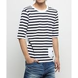 (ヴァンキッシュ)VANQUISH Tシャツ(切替ボーダー5分袖Tシャツ) メンズ 【ネイビーW/M】