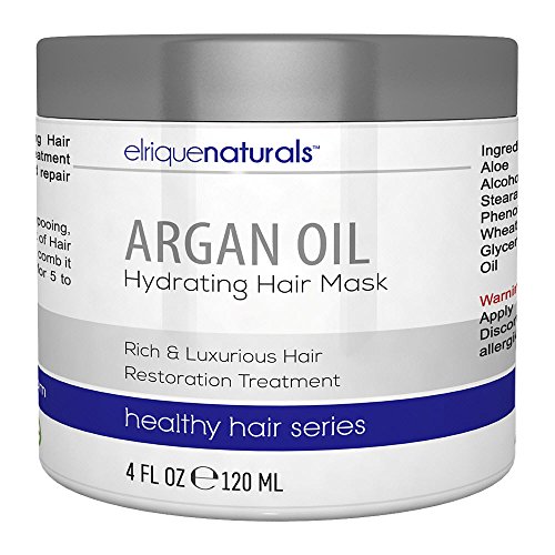 Argan Oil Hair Mask - Pure Argan Oil Of Morocco - Rich And Luxurious Argan Oil Leave In Hair Treatment - Elrique Naturals Argan Oil Hair Products With Pro Vitamin B5 Panthenol