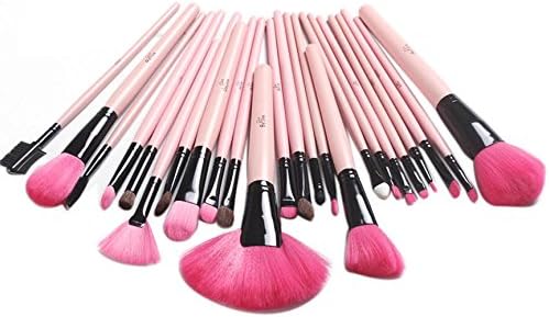 Fashion 24 Pcs Pro Makeup Brushes Cosmetic Eyeshadow Foundation Concealer Make up Brush Set with Bag (Pink)